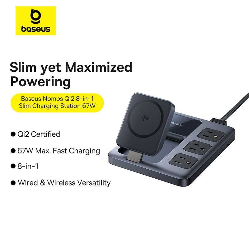 Baseus Nomos Charging Station Qi2 3AC+1U+3C+ Magnetic Wireless