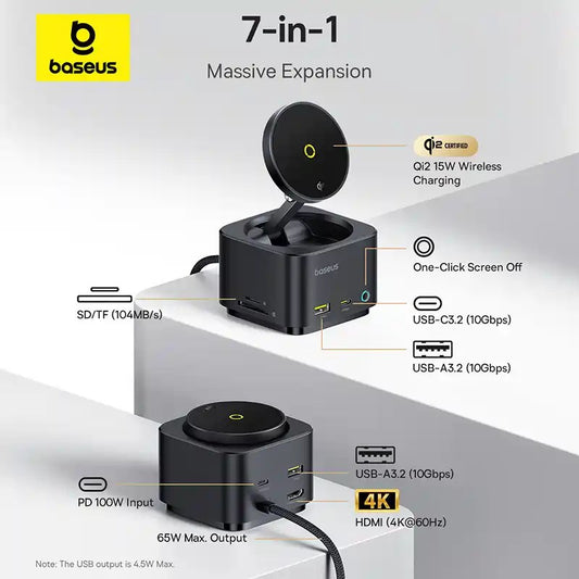 Baseus MagPro Series II 7-in-1 HUB Magnetic Wireless Charging 15W