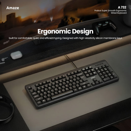 Probus Super Smooth Ergonomic Wired Keyboard | A732