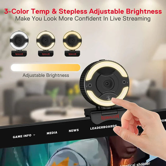 Redragon GW910 1080P 3-Level Brightness PC Webcam