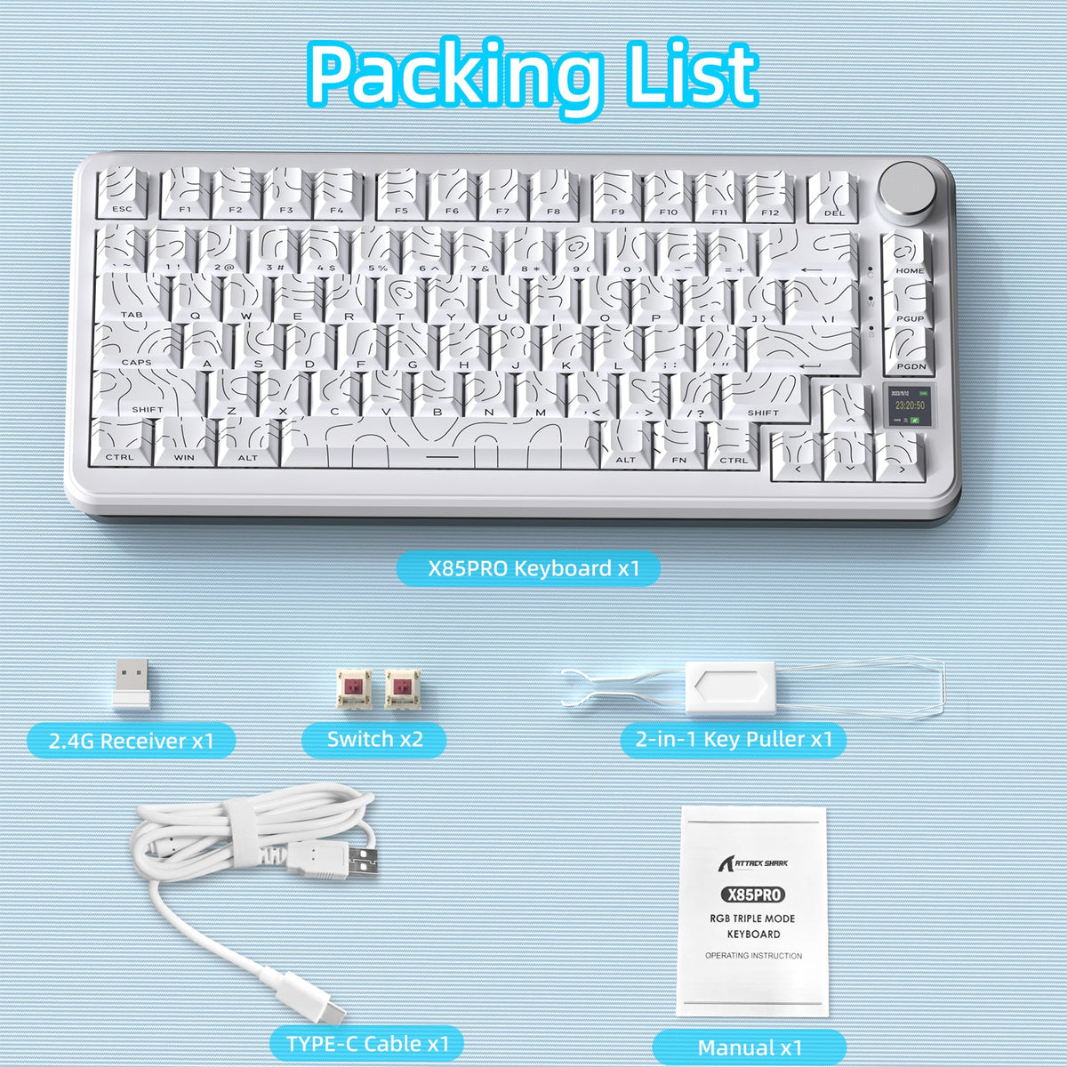 ATTACK SHARK X85PRO Tri-mode Gasket Mechanical Keyboard