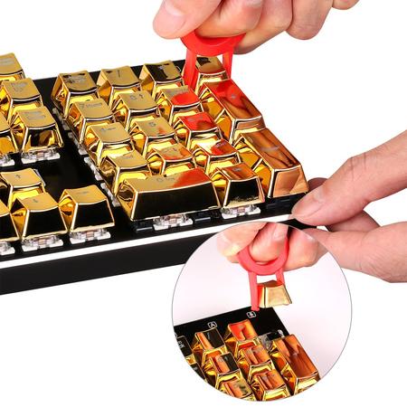 Redragon A101g 104 Metallic Electroplated Gold Color Keycaps For Mechanical Switch Keyboards With Key Puller