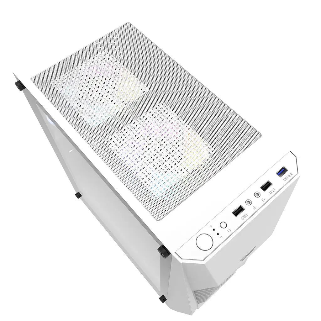 DarkFlash DK150 White Mid Tower Gaming PC Case with 3 RGB Fan