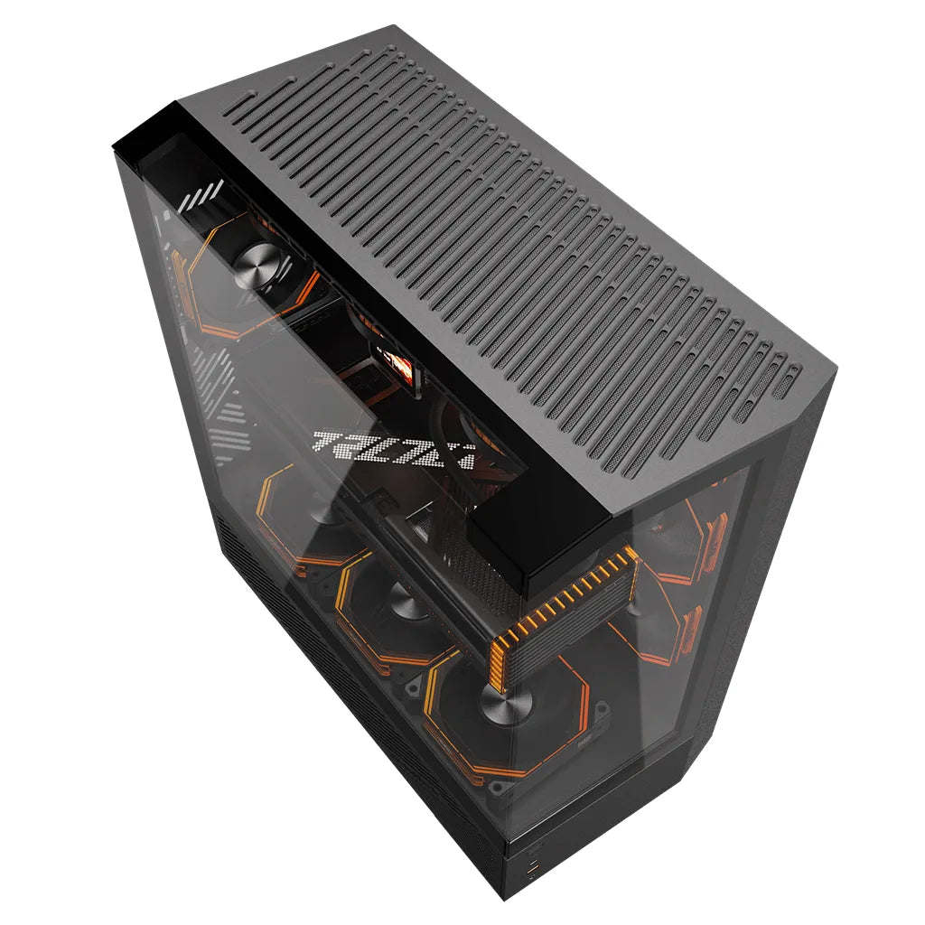 DarkFlash DY460 Compact Dual Chamber ATX Case with 3-Sided Tempered Glass