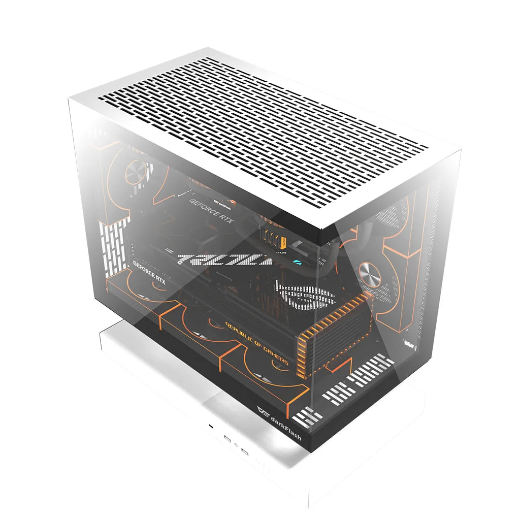 DarkFlash Floatron F1 White M-ATX Supports 360mm AIO with 6 ARGB Fans