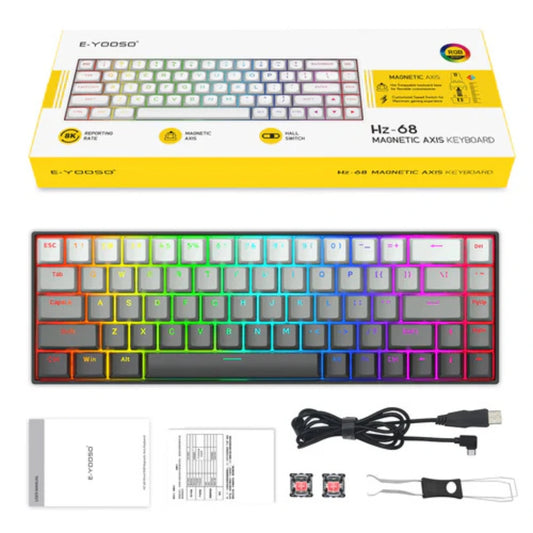 E-YOOSO HZ-68 RGB 68-Keys Hot-Swappable Mechanical Keyboard Gradient Grey
