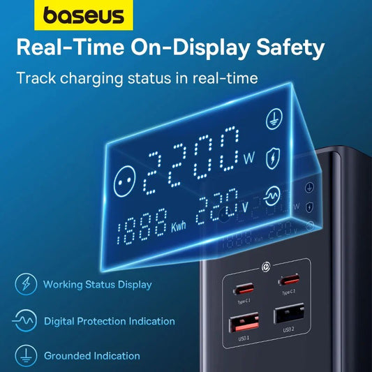 Baseus PowerCombo Tower Digital PowerStrip 3AC+2U+2C 35W