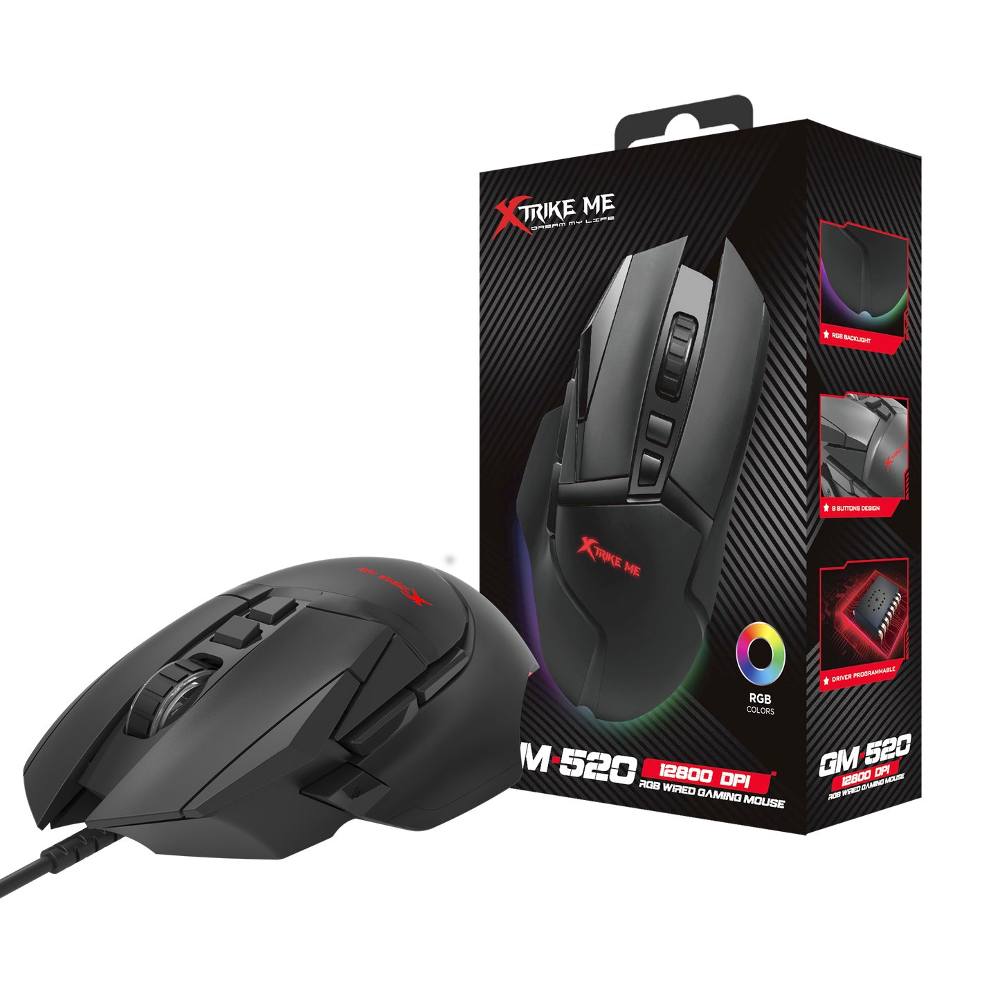 Xtrike Me Gm520 (8 Buttons) Rgb Wired Gaming Mouse