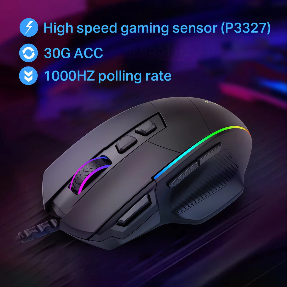 E-YOOSO X-49 RGB Wired Gaming Mouse with 6 DPI & Ergonomic Design