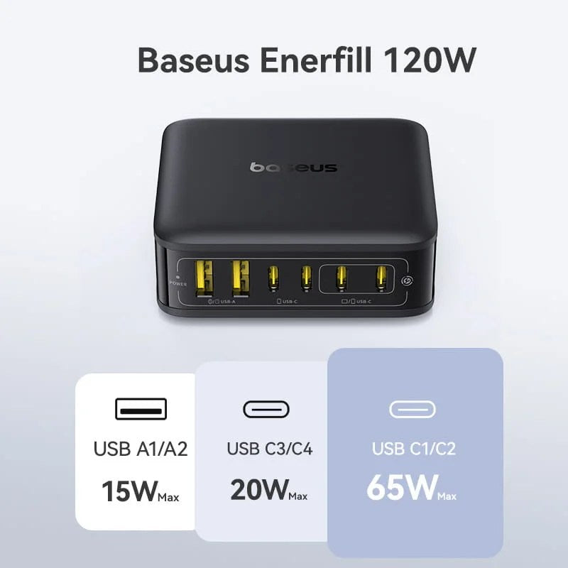 Baseus EnerFill FH21 Desktop Charging Station 4C+2U 120W US