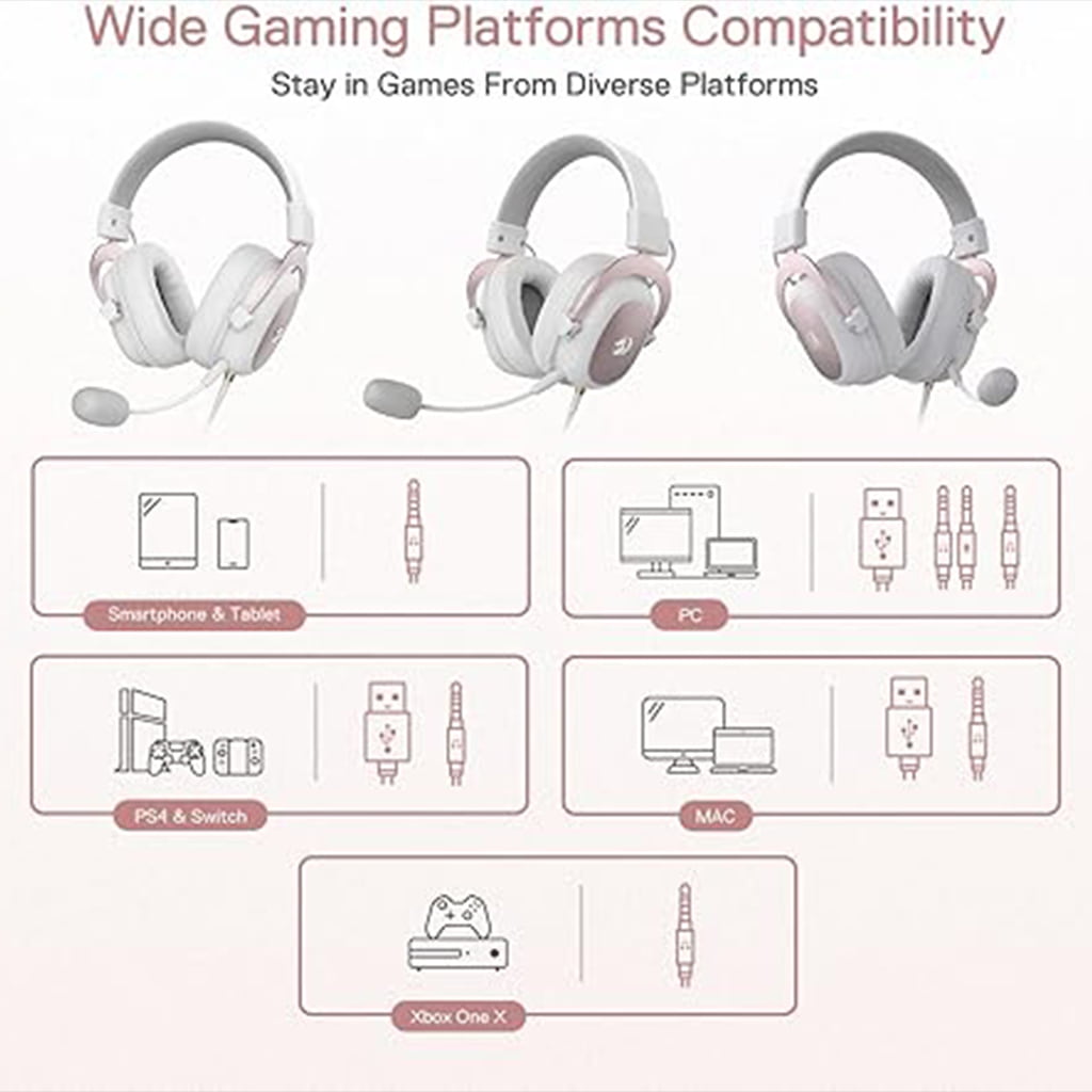Redragon H510 White 7.1 Surround Sound Wired Headset