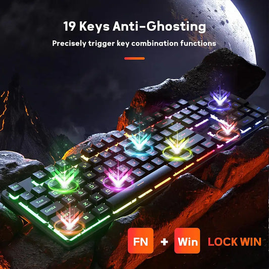 Redragon K521 Netherbane 104-keys RGB Anti-Ghosting Wired Membrane Keyboard
