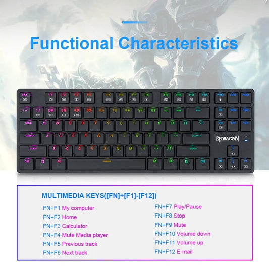 Redragon K539 ANUBIS 80% Wireless RGB Mechanical Keyboard (Black)