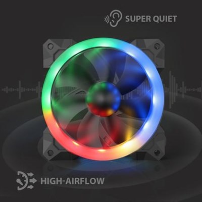 Redragon GC-F008 Computer Case 120mm PC Cooling Fan (Pack of 3)