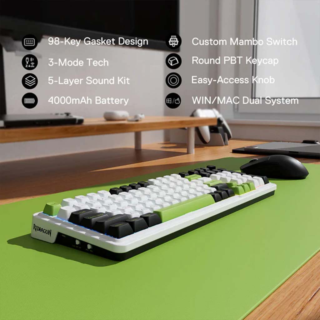 Redragon K686 WBG Wireless Gasket RGB Mechanical Keyboard