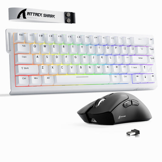 ATTACK SHARK X68HE Rapid Trigger Keyboard + R1 Wireless Gaming Mouse Bundle