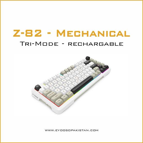 E-Yooso Z-82 Tri-Mode Mechanical Keyboard - White Gray Black