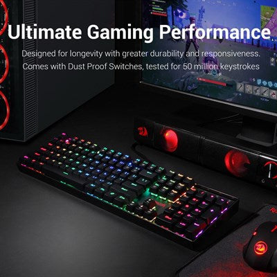 Redragon K551 RGB-1 MITRA Wired Mechanical Keyboard with Blue Switches (Black)
