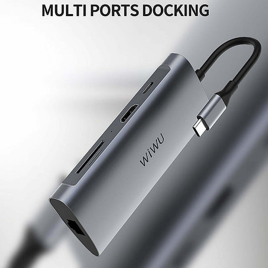 Wiwu Alpha 831HRT 8-in-1 Type-C Converter | USB-C Multiport Hub