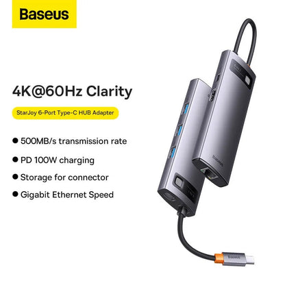 Baseus Metal Gleam Series 6 & 8 Port Type-C HUB Adapter