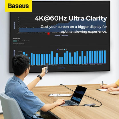 Baseus Metal Gleam Series 6 & 8 Port Type-C HUB Adapter