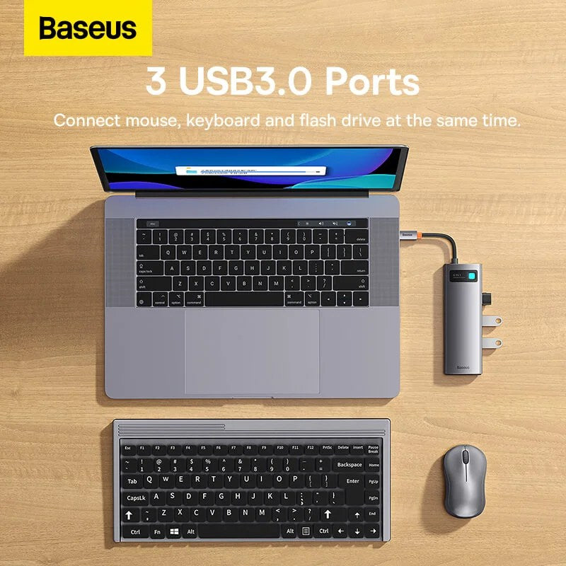 Baseus Metal Gleam Series 6 & 8 Port Type-C HUB Adapter