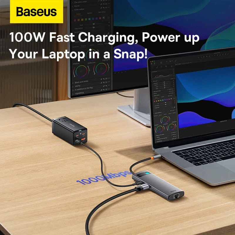 Baseus Metal Gleam Series 6 & 8 Port Type-C HUB Adapter