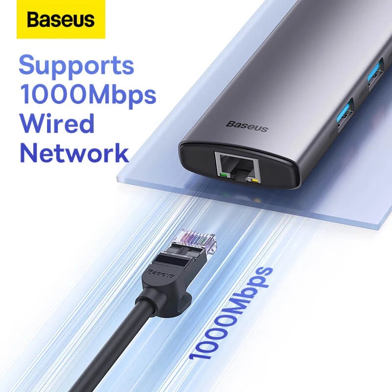 Baseus Metal Gleam Series 6 & 8 Port Type-C HUB Adapter