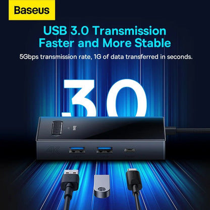 Baseus PioneerJoy 8-Port Four-Screen Type-C HUB Adapter
