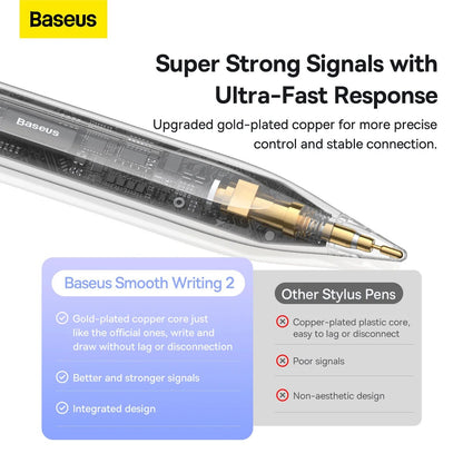 Baseus Smooth Writing 2 Series Dual Charging Stylus, White Active Version Wireless/Cabled Charging