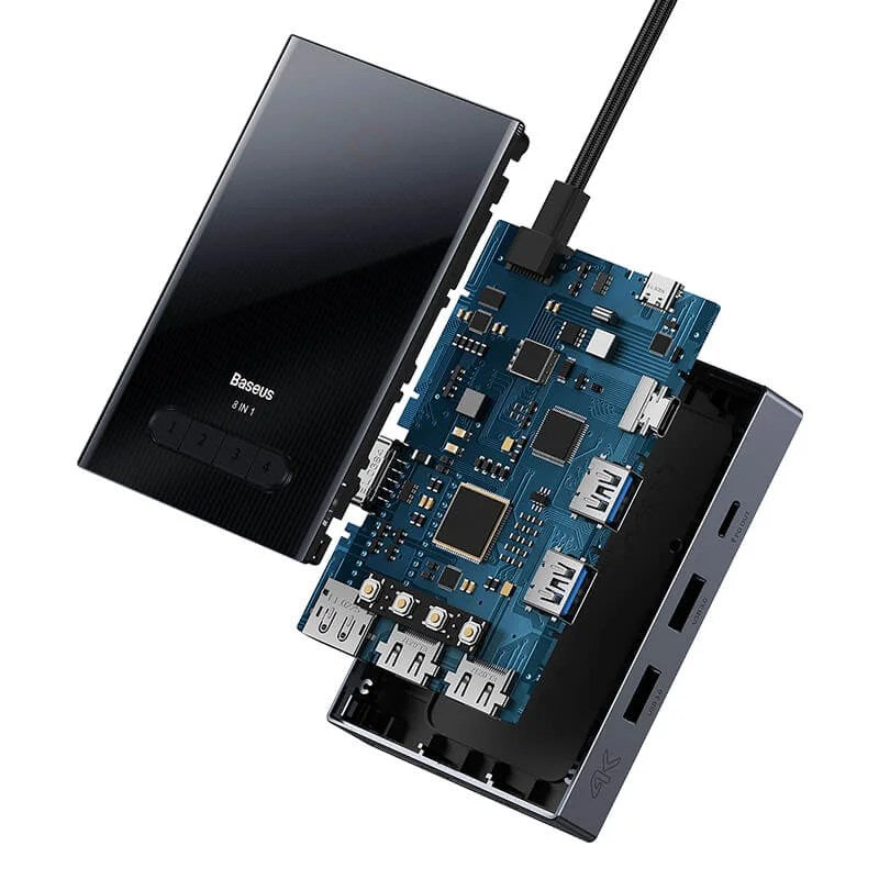 Baseus PioneerJoy 8-Port Four-Screen Type-C HUB Adapter