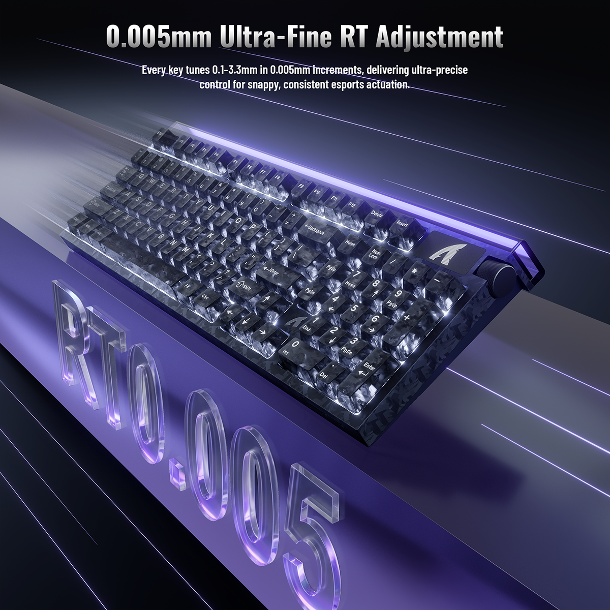 ATTACK SHARK R98 HE Carbon Fiber Wired Rapid Trigger Magnetic Switch Keyboard With C01 Ultra RGB Coiled Cable