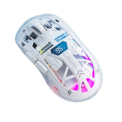 ATTACK SHARK A2 Transparent RGB Wireless Mouse with Battery Level Display