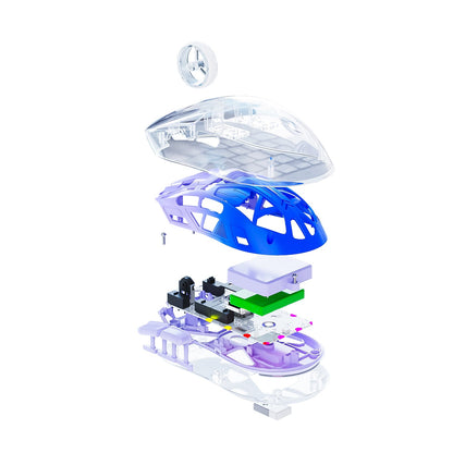 ATTACK SHARK A2 Transparent RGB Wireless Mouse with Battery Level Display