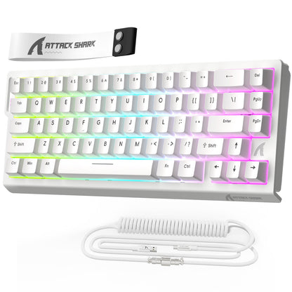 ATTACK SHARK X68 HE Rapid Trigger Keyboard Magnetic Switch with C01PRO Coiled Cable