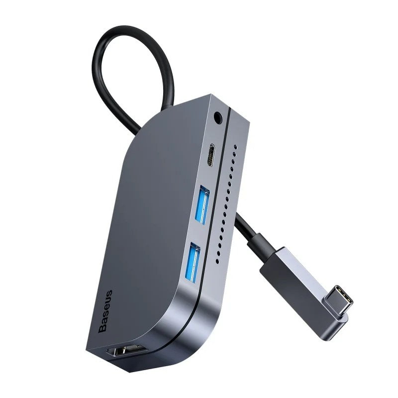 Baseus Bend Angle No.7 Multifunctional Type-C HUB Converter（Upgrade) Space Gray