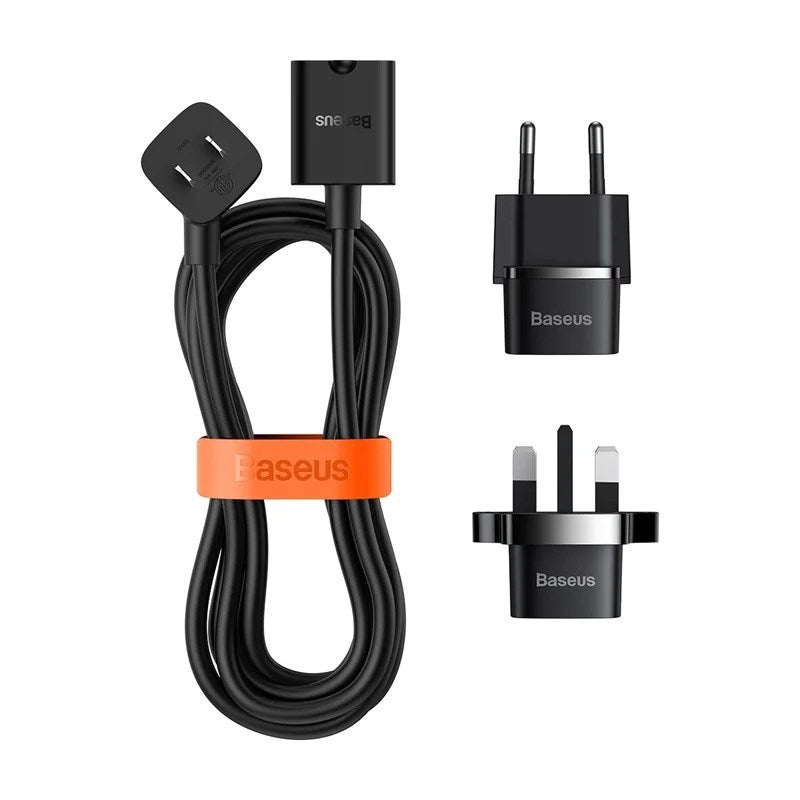 Baseus PowerCombo Mini PowerStrip 1AC with 1.0m Power Cord US (Including EU and UK Plug Adapters)