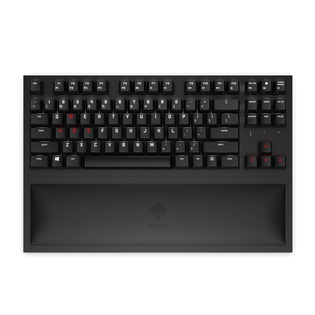 HP Omen Spacer TKL Wireless Gaming Keyboard White and Red Backlit Box Packed with Wrist Rest