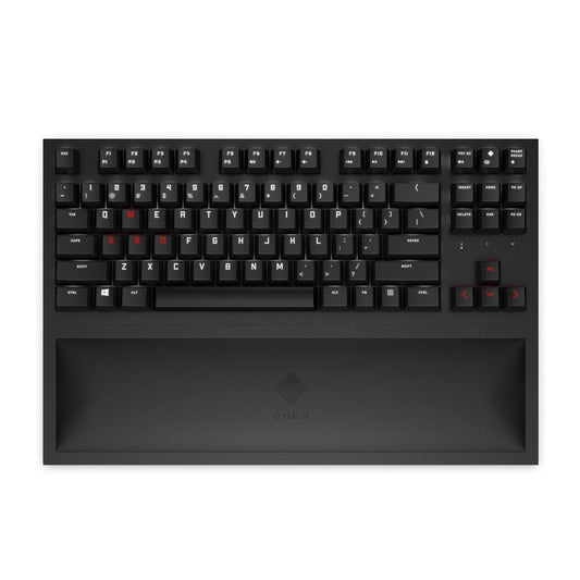 HP Omen Spacer TKL Wireless Gaming Keyboard White and Red Backlit Box Packed with Wrist Rest