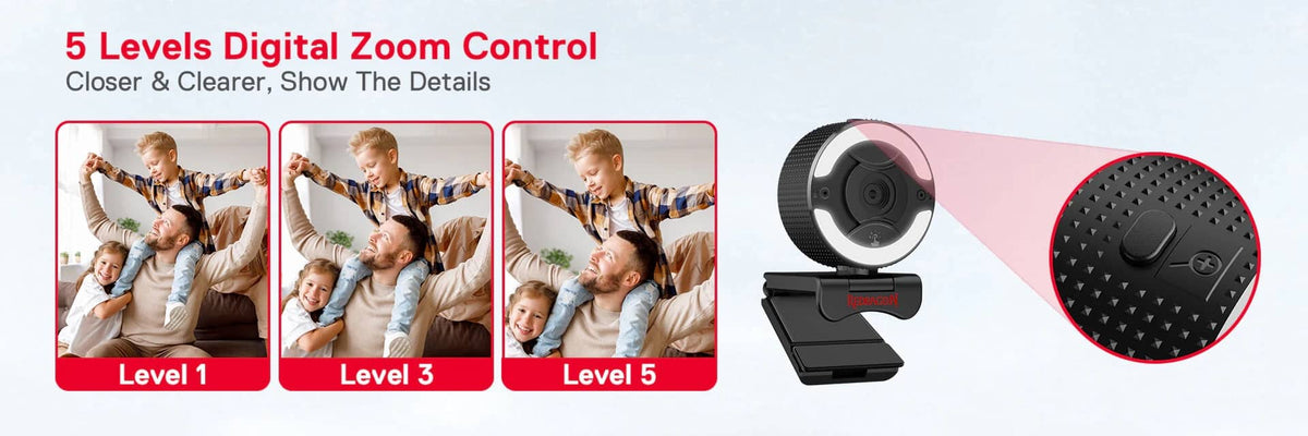 Redragon GW910 1080P 3-Level Brightness PC Webcam