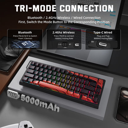 ATTACK SHARK X68PRO HE Wireless Rapid Trigger Keyboard Magnetic Switch