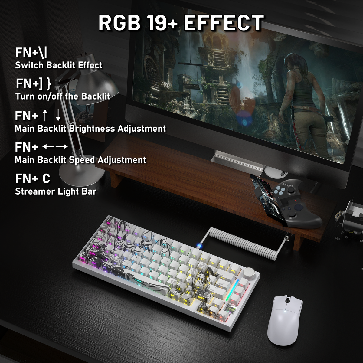 ATTACK SHARK X820ULTRA Mechanical Keyboard with C01ULTRA Coiled Cable