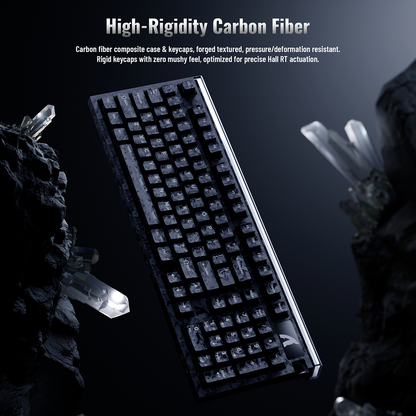 ATTACK SHARK R98 HE Carbon Fiber Wired Rapid Trigger Magnetic Switch Keyboard With C01 Ultra RGB Coiled Cable