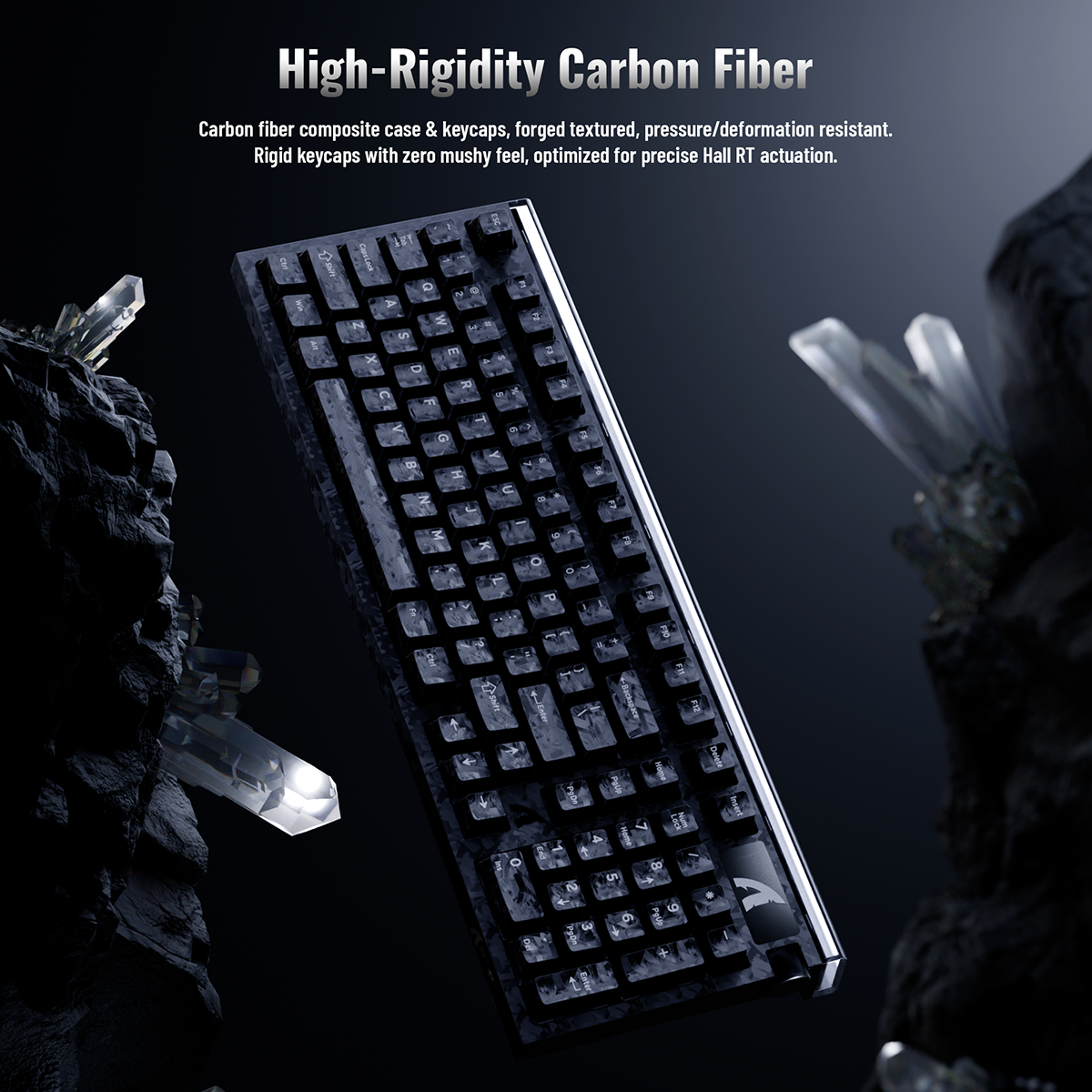 ATTACK SHARK R98 HE Carbon Fiber Wired Rapid Trigger Magnetic Switch Keyboard With C01 Ultra RGB Coiled Cable