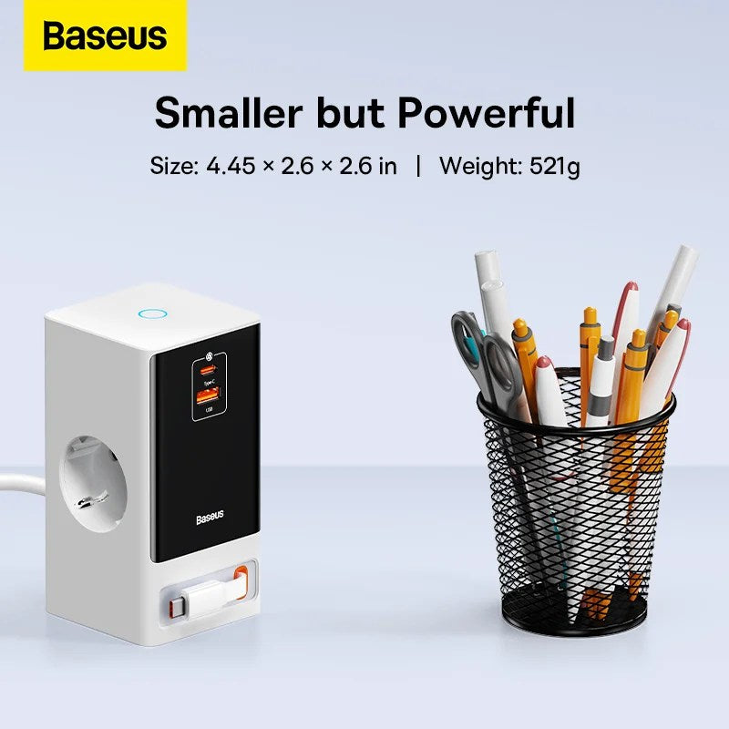 Baseus PowerCombo Digital PowerStrip 2AC+1U+1C+Retractable-C 65W