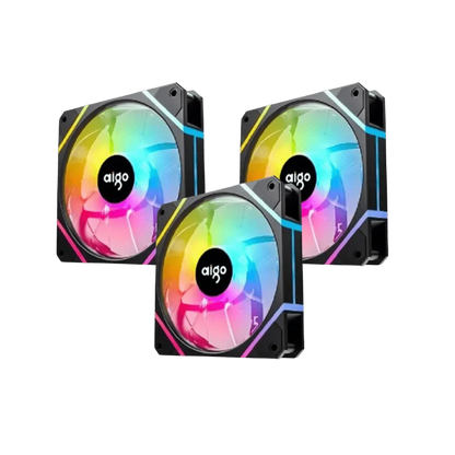 DM12PRO  3in1  BLACK RGB FANS  Set With  Controller &  Remote