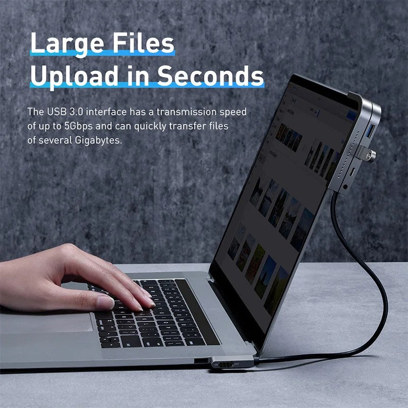 Baseus Bend Angle No.7 Multifunctional Type-C HUB Converter（Upgrade) Space Gray
