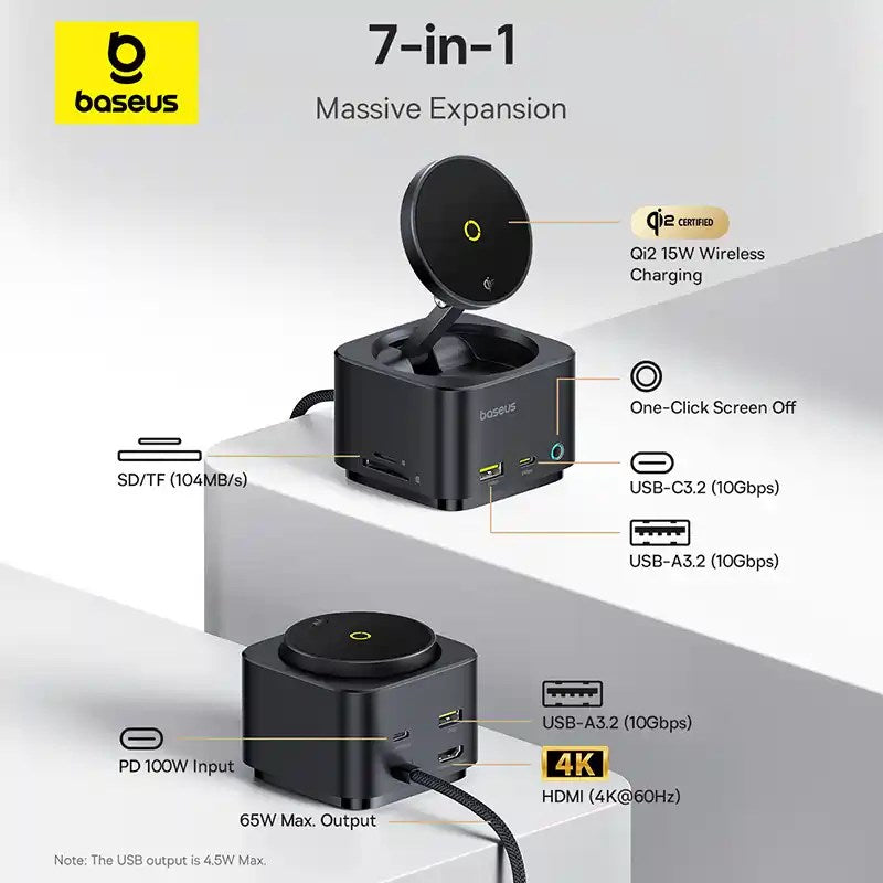Baseus MagPro Series II 7-in-1 HUB Magnetic Wireless Charging 15W