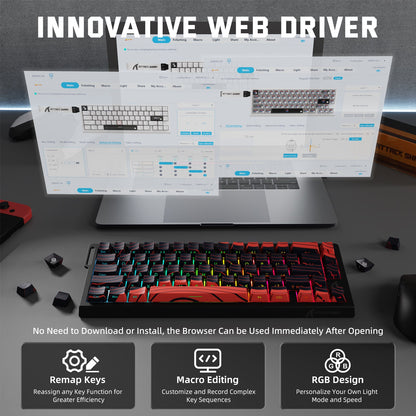 ATTACK SHARK X68PRO HE Wireless Rapid Trigger Keyboard Magnetic Switch