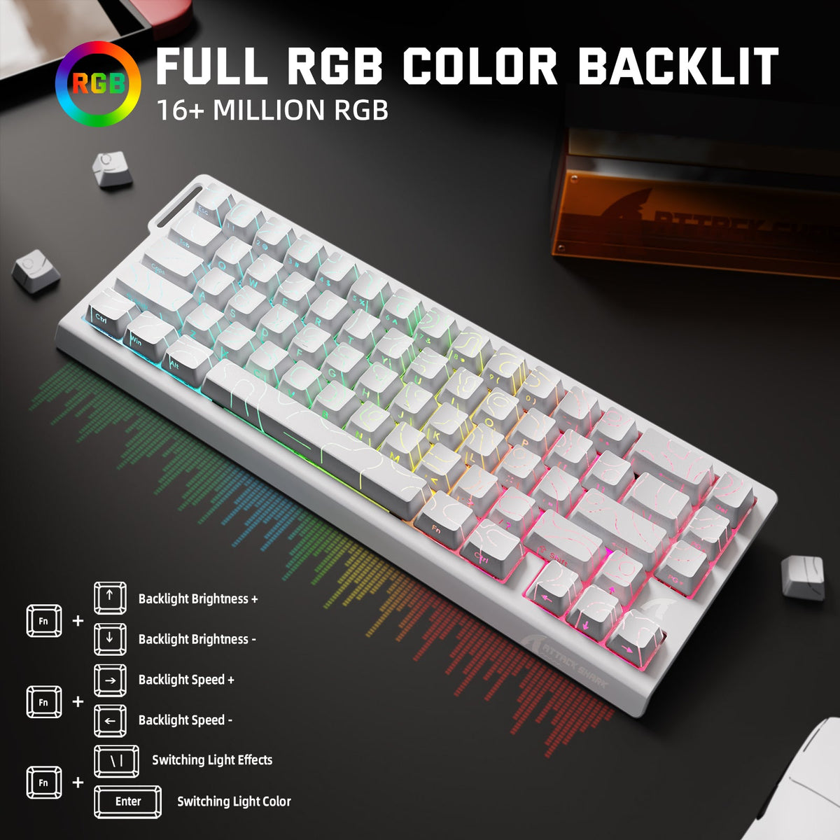 ATTACK SHARK X68PRO HE Wireless Rapid Trigger Keyboard Magnetic Switch